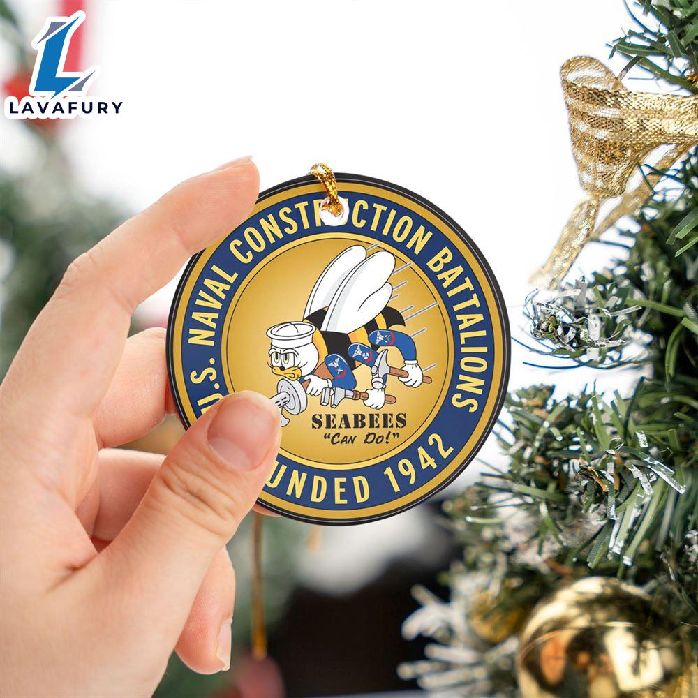 US Naval Seabees Founded 1942 Ceramic Ornament For Fans US Naval Seabees Founded 1942 Ceramic Ornament For Fans