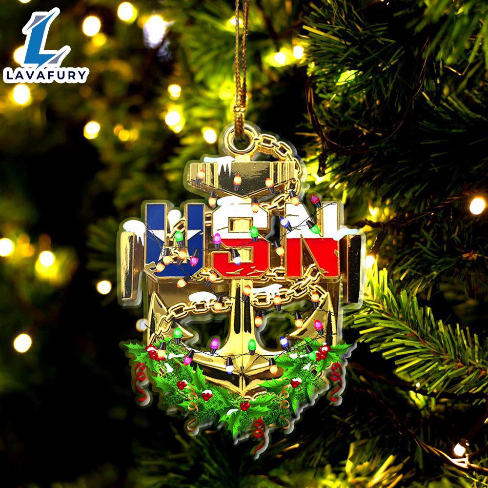 US Navy Chief Texas style Christmas Ornament For Fans US Navy Chief Texas style Christmas Ornament For Fans