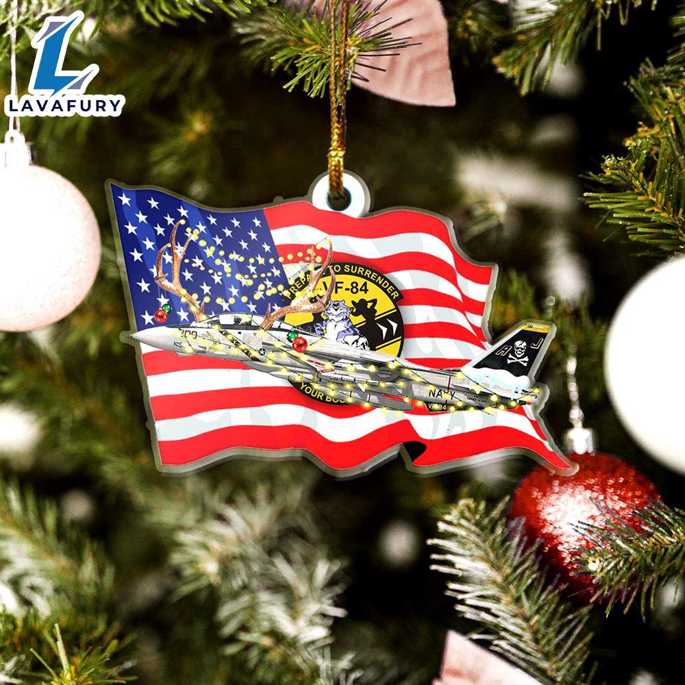 US Navy F-14A Tomcat Of VF-84 'Jolly Rogers' Christmas Ornament For Fans US Navy F-14A Tomcat Of VF-84 'Jolly Rogers' Christmas Ornament For Fans