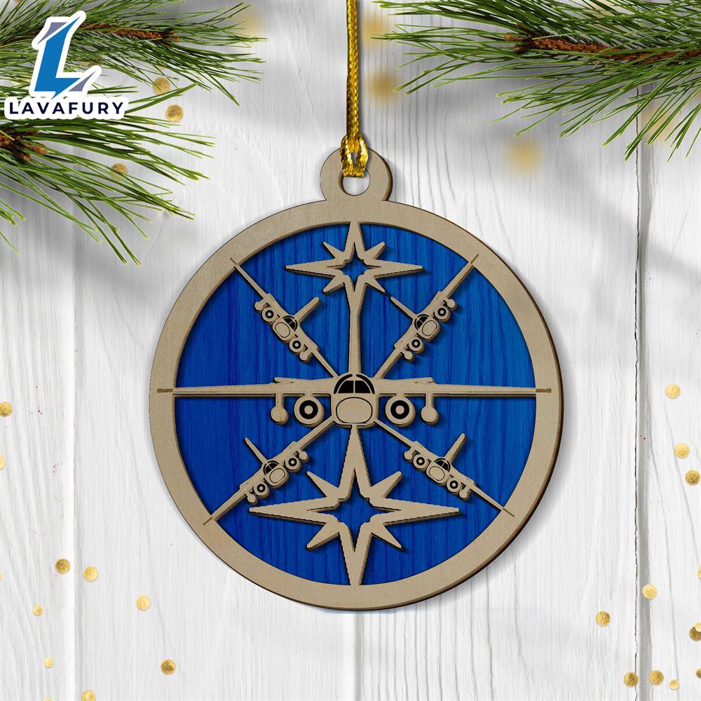 US Navy Lockheed S-3 Viking Christmas 2-layered Wood Ornament For Fans US Navy Lockheed S-3 Viking Christmas 2-layered Wood Ornament For Fans