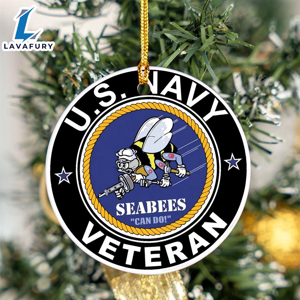 US Navy Seabees Veteran Ceramic Ornament For Fans US Navy Seabees Veteran Ceramic Ornament For Fans