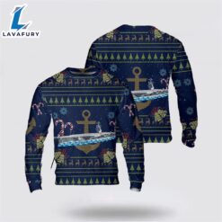 US Navy USS Gerald R. Ford Christmas AOP Sweater Veteran Christmas Sweater US Navy USS Gerald R. Ford Christmas AOP Sweater Veteran Christmas Sweater