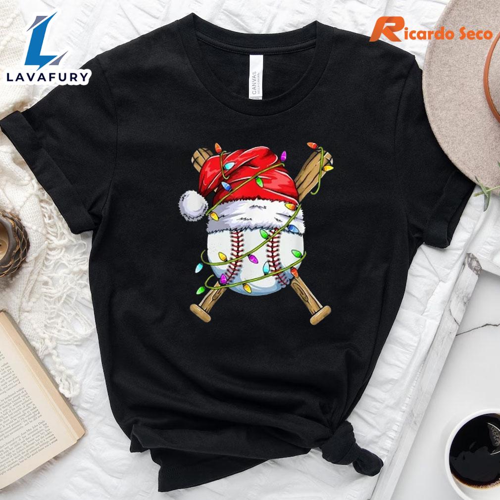 Baseball Player Christmas T-Shirt Gift Xmas Baseball Player Christmas T-Shirt Gift Xmas