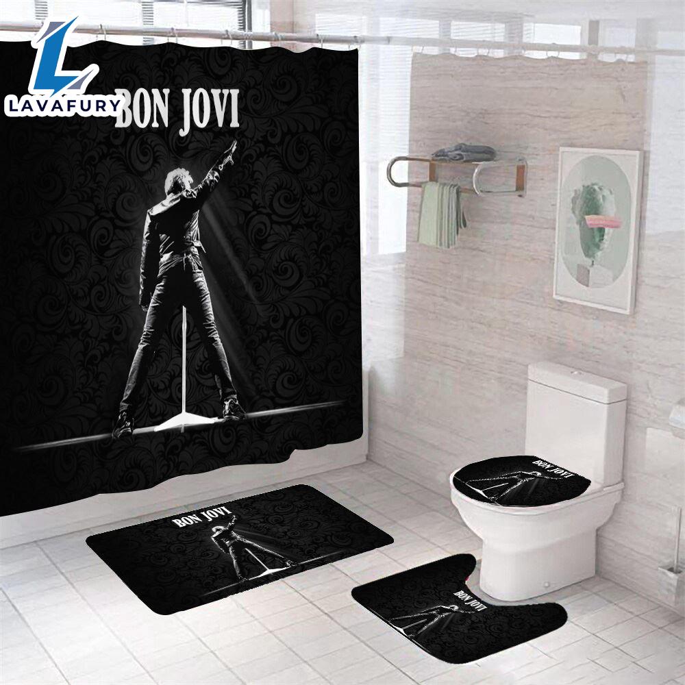 Bon Jovi Four-Piece Bathroom Set For Fans Gift Xmas Bon Jovi Four-Piece Bathroom Set For Fans Gift Xmas