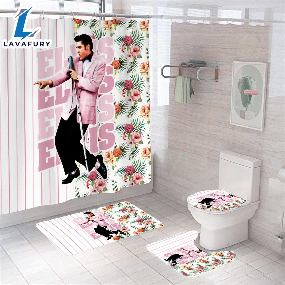 Elvis Presley Pink Four-piece Bathroom Set Gift Xmas Elvis Presley Pink Four-piece Bathroom Set Gift Xmas