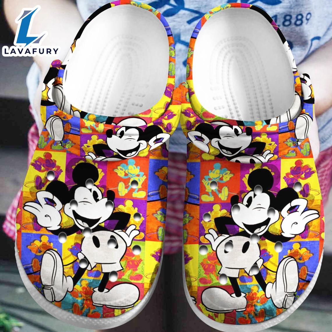 Footwearmerch Colorful Mickey Mouse Crocband clogs - Footwearmerch Gift Xmas Footwearmerch Colorful Mickey Mouse Crocband clogs - Footwearmerch Gift Xmas