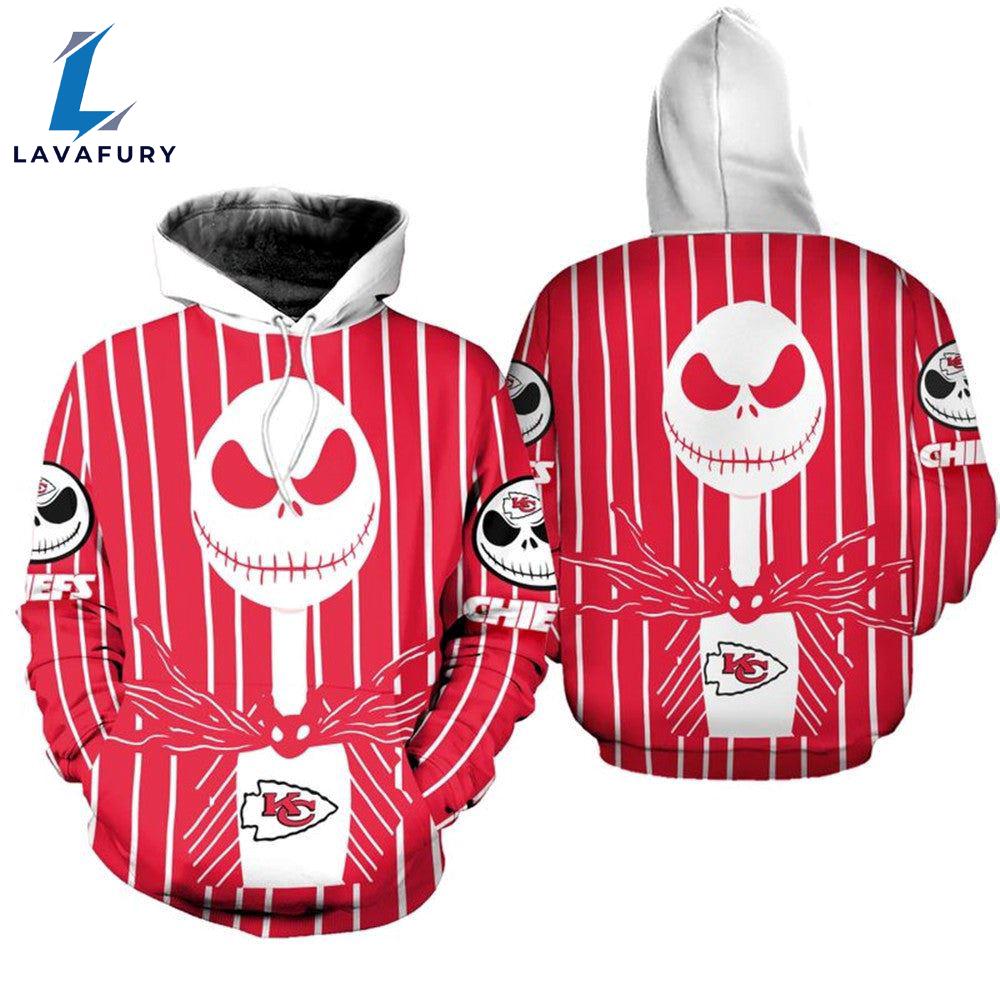 Kansas City Chiefs Jack Skellington Red With Logo Super Bowl - Jack Skellington Hoodie Kansas City Chiefs Jack Skellington Red With Logo Super Bowl - Jack Skellington Hoodie