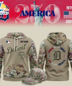 2026 Limited Premium Edition Detroit Tigers x 250 years America x Flag Day Pullover Hoodie