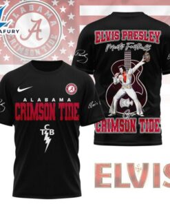 Alabama Crimson Tide x Elvis Presley Football Jersey T-Shirt Black