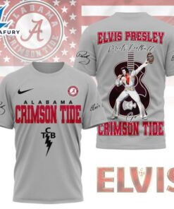 Alabama Crimson Tide x Elvis Presley Football Jersey T-Shirt Gray