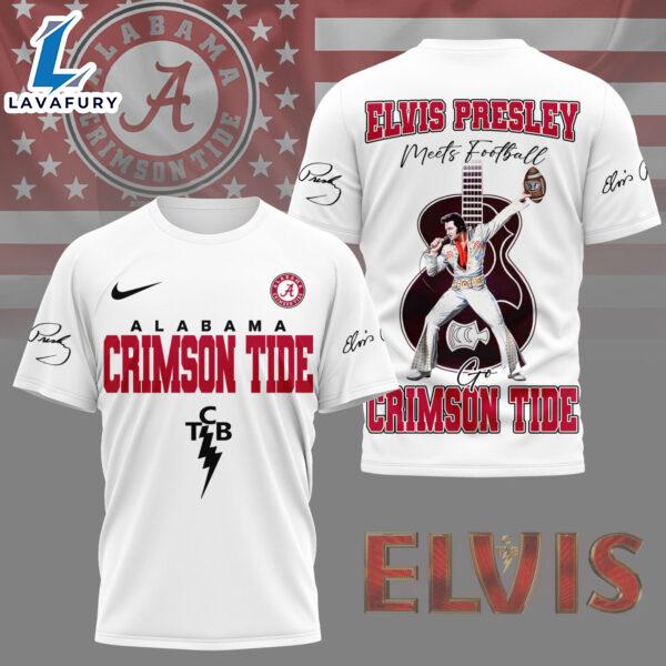Alabama Crimson Tide x Elvis Presley Football Jersey T-Shirt Veteran Day Alabama Crimson Tide x Elvis Presley Football Jersey T-Shirt Veteran Day