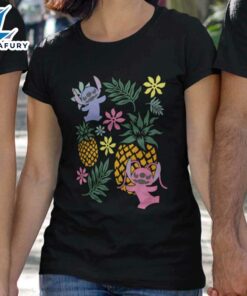 Angel & Stitch Collage Simple Icons T-Shirt Disney