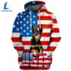 Australian Kelpie Dog 3D Face Graphic Premium America Flag Hoodie