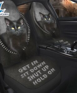 Black Cat Get In Sit Down Shut Up Hold On Car Seat Covers