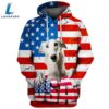 Borzoi Dog 3D Face Graphic Premium America Flag Hoodie