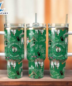 Boston Celtics Basketball NBA Sport Custom Stanley Quencher 40oz Stainless Steel Tumbler