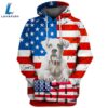 Boxer Dog 6 3D Face Graphic Premium America Flag Hoodie