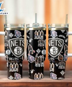 Brooklyn Nets NBA Basketball Sport Custom Stanley Quencher 40oz Stainless Steel Tumbler