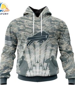 Buffalo Bills Air Force Camo Hoodie – Military Tribute Pullover for NFL Fans