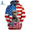 Cane Corso Dog 3D Face Graphic Premium America Flag Hoodie