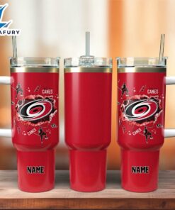 Carolina Hurricanes Ice Hockey NHL Sport Custom Stanley Quencher 40oz Stainless Steel Tumbler With Handle