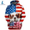 Cavalier King Charles Spaniel Dog 4 3D Face Graphic Premium America Flag Hoodie