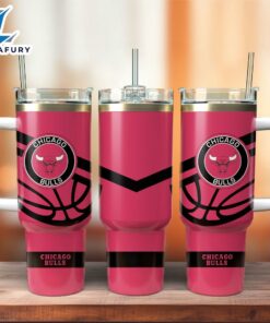 Chicago Bulls Basketball NBA Sport Custom Stanley Quencher 40oz Stainless Steel Tumbler With Handle