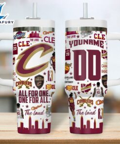 Cleveland Cavaliers NBA Custom Stanley Quencher 40oz Stainless Steel Tumbler