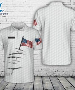 Custom Name Golf American Flag 4th Of July Patriotic Polo Shirt