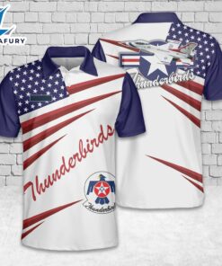 Custom Name US Air Force Thunderbirds, 4th Of July AOP Polo Shirt
