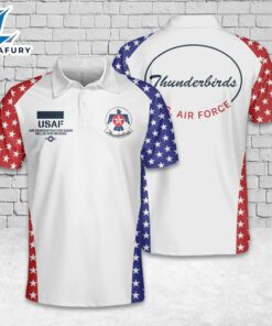 Custom Name US Air Force Thunderbirds, 4th Of July Polo Shirt 2