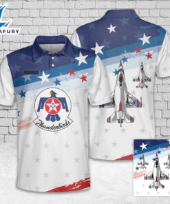 Custom Name US Air Force Thunderbirds, 4th Of July Polo Shirt