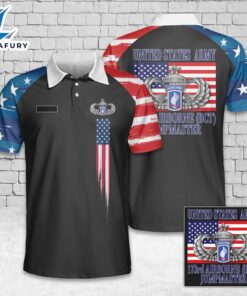 Custom Name US Army 173rd Airborne Brigade - Jumpmaster (Senior Wings), 4th Of July Polo Shirt