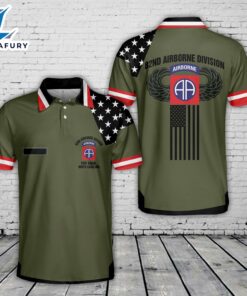 Custom Name US Army 82nd Airborne Division, 4th Of July Polo Shirt