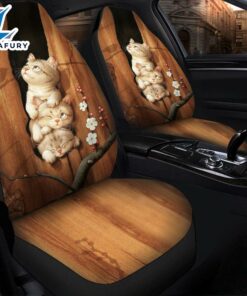Cute Cats In Tree Car Seat Cover