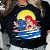 Cute Disney Stitch and Ariel T-Shirt Little Mermaid Princess Tee Disneyland WDW Family Outfits