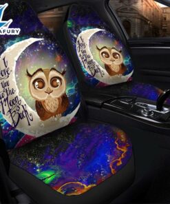 Cute Owl Love You To The Moon Galaxy Car Seat Covers