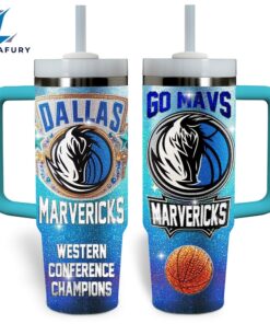 Dallas Marvericks NBA Custom Stanley Quencher 40oz Stainless Steel Tumbler With Handle
