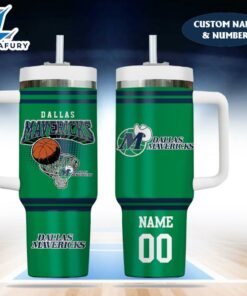 Dallas Mavericks NBA Custom Stanley Quencher 40oz Stainless Steel Tumbler