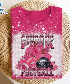 Denver Broncos Bleached Cancer Awareness, Sport Shirts For Fan