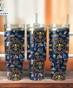 Denver Nuggets Basketball NBA Sport Custom Stanley Quencher 40oz Stainless Steel Tumbler With Handle 1