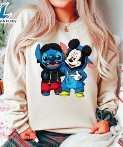 Disney Cute Mickey And Stitch Cosplay Best Friends T-Shirt Lovely Unique Gift