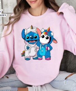 Disney Cute Stitch And Unicorn Cosplay Best Friends T-Shirt Lovely Unique Gift