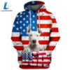 Dogo Argentino Dog 3D Face Graphic Premium America Flag Hoodie