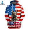 Dutch Shepherd Dog 3D Face Graphic Premium America Flag Hoodie