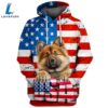 Eurasier Dog 3D Face Graphic Premium America Flag Hoodie