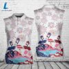 Flamingo Fireworks Bang 4th Of July Patriotic American Flag Women's Sleeveless Athleisure Polo Shirt