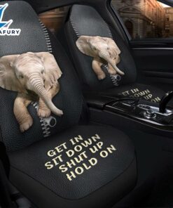 Get In Sit Down Baby Elephant Premium Custom Car Seat Covers Decor Protectors