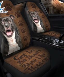 Get In Sit Down Shut Up Hold On Pitbull Premium Custom Car Seat Covers Decor Protectors
