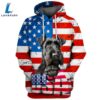 Giant Schnauzer Dog 3D Face Graphic Premium America Flag Hoodie